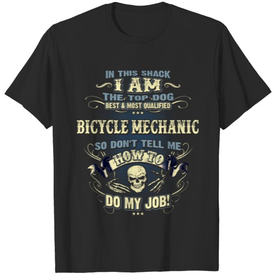 Bicycle Mechanic Shirts for Men, Job Shirt, Skull T-shirt