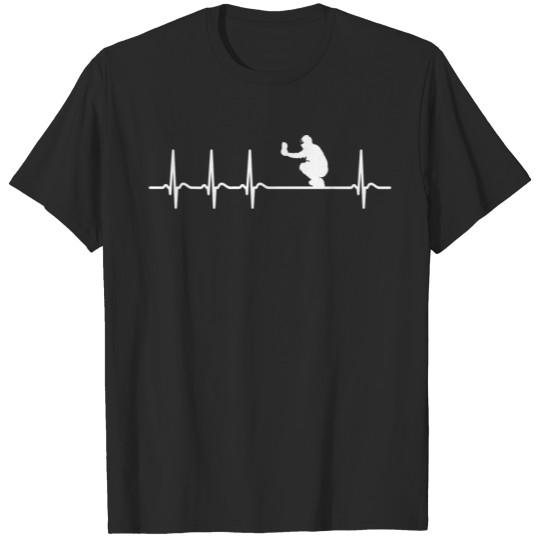 Discover Heartbeat Baseball Player Fan Catcher Funny Gift T-shirt