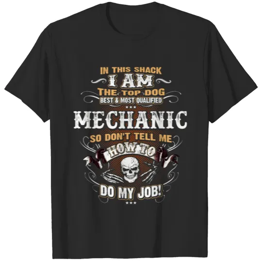 Mechanic Shirts for Men, Job Shirt with Skull T-shirt