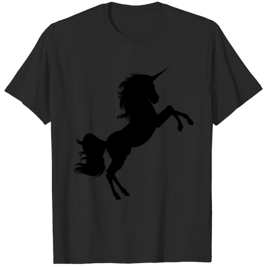 Discover Jumping Unicorn in Black T-shirt