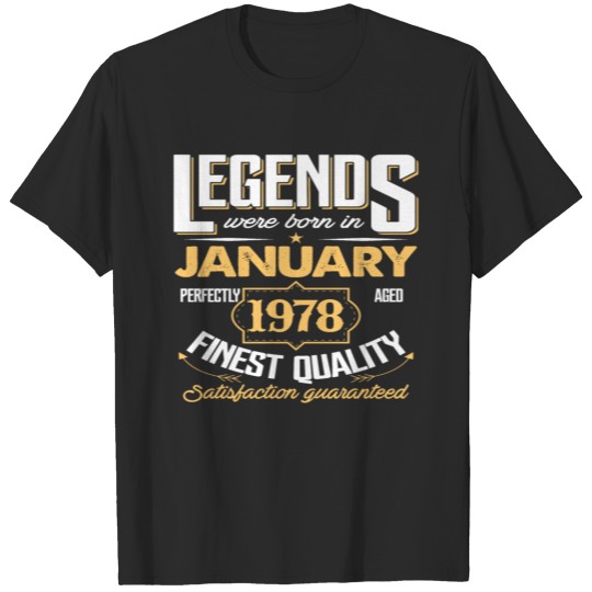 Discover Legends Were Born In January 1978 Shirt 40th Birth T-shirt