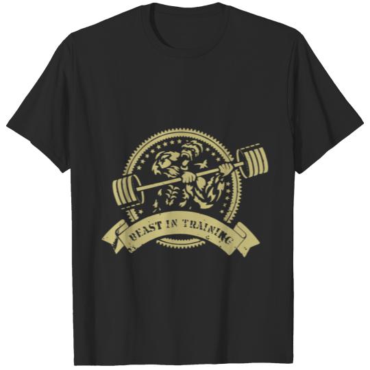 Discover Beast In Training Beast Gym Exercise Weight T-shirt