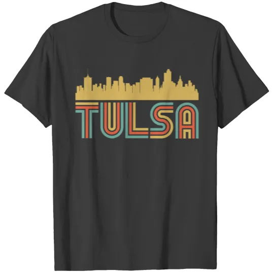 Vintage Style Tulsa Oklahoma Skyline T-shirt