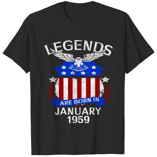 Discover Legends Are Born In January 1959 T-shirt