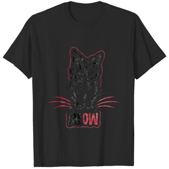 Discover Funny Cat Design - Angry Cat Meow T-shirt