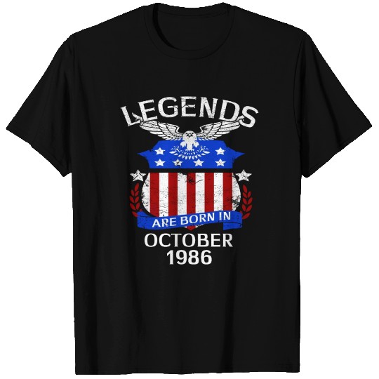 Legends Are Born In October 1986 T-shirt
