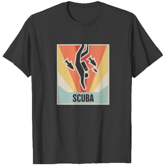 Vintage 70s Style SCUBA Diving Poster T-shirt