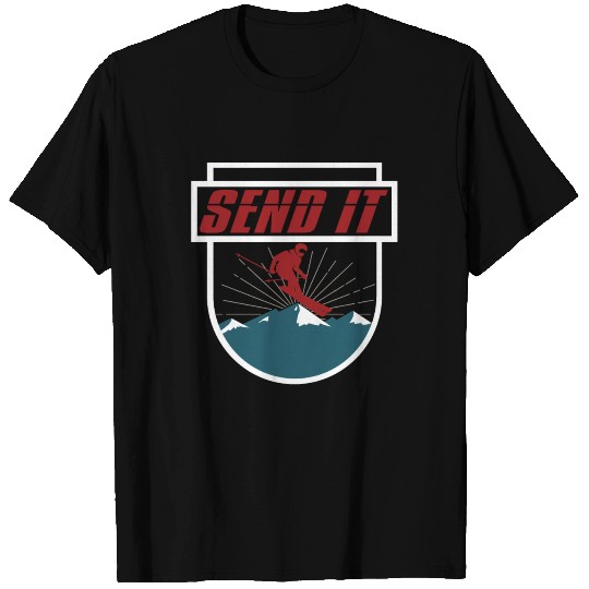 Send It Skiing Winter Sports Ski Jump Get Sendy T-shirt