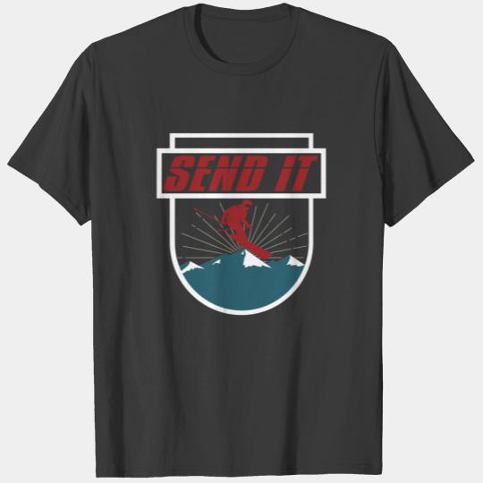 Send It Skiing Winter Sports Ski Jump Get Sendy T-shirt