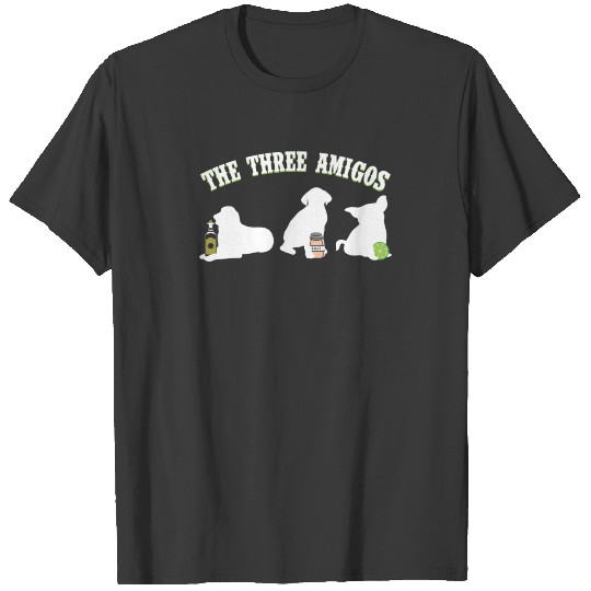The Three Amigos Dog With Tequila Salt Lime T-shirt