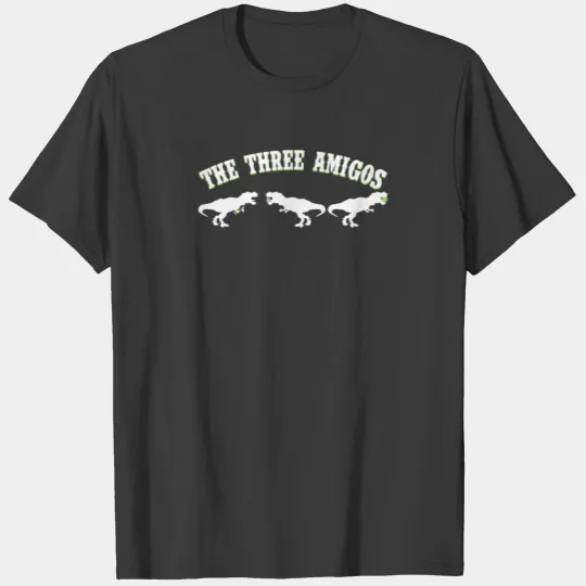 The Three Amigos T-Rex With Tequila Salt Lime Fun T-shirt