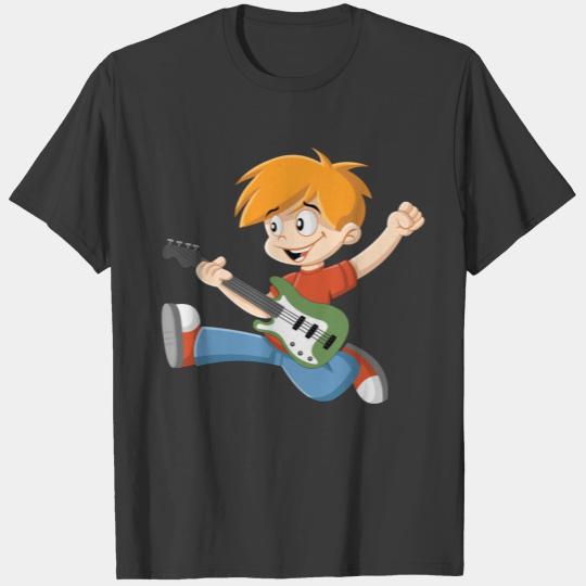 boy playing rock guitar T-shirt