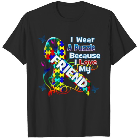 Discover Autism Awareness I Wear A Puzzle For My Friend T-shirt
