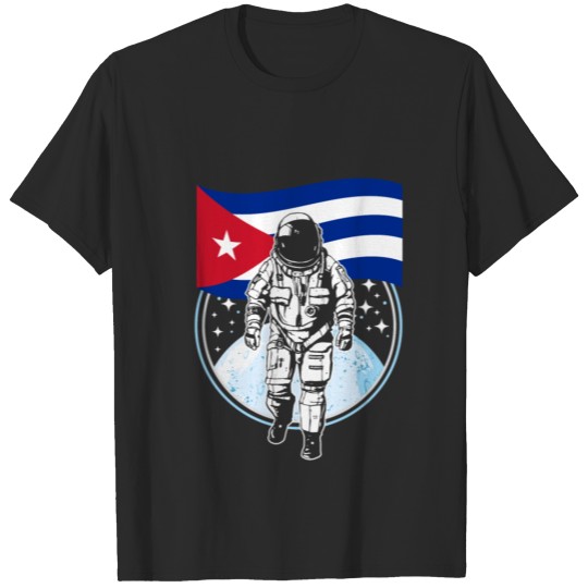 Discover Astronaut moon Cuba flag gift idea T-shirt