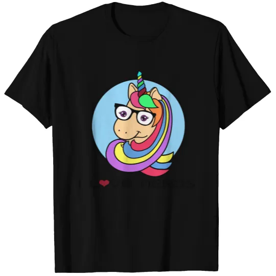 I love nerds unicorn with glasses T-shirt
