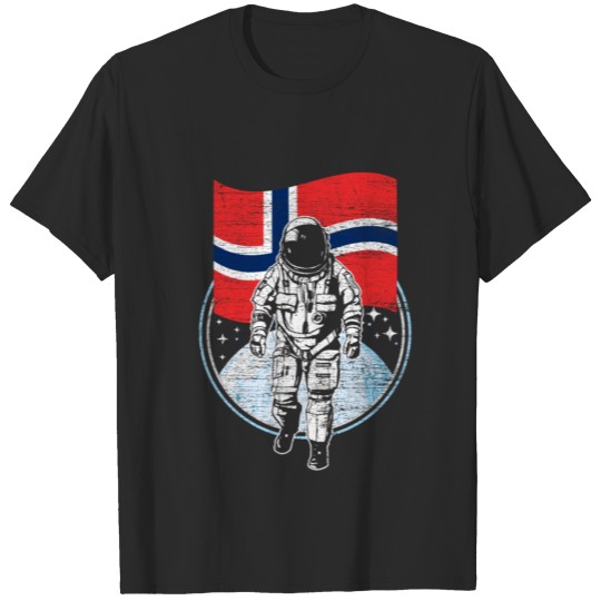 Discover Astronaut moon Norway flag gift idea T-shirt