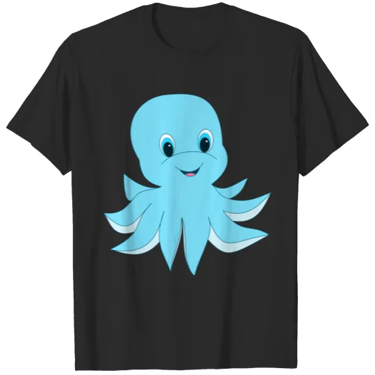 Discover Cute blue octopus fish T-shirt