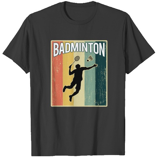 Vintage Retro Old School Badminton T-shirt