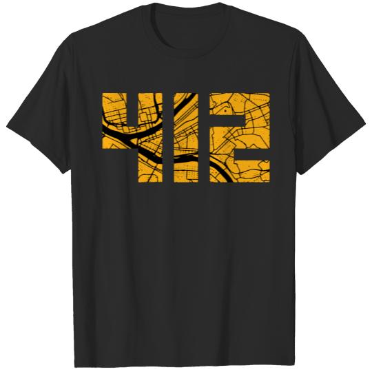 Discover Pittsburgh 412 Map T-shirt