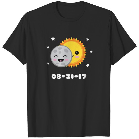 Discover 2017 Solar Eclipse Cute Kawaii Sun Moon Cartoon T-shirt