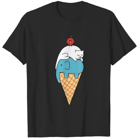 Discover Animal Ice Cream funny tshirt T-shirt