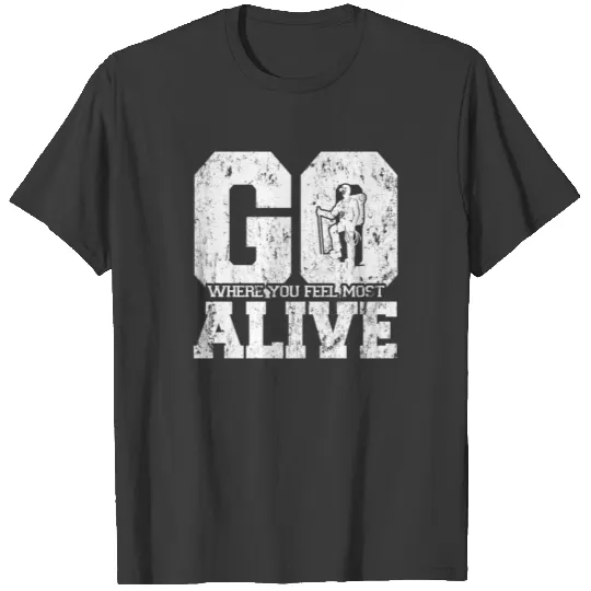 Mountain rock climbing hike climber gift idea T-shirt