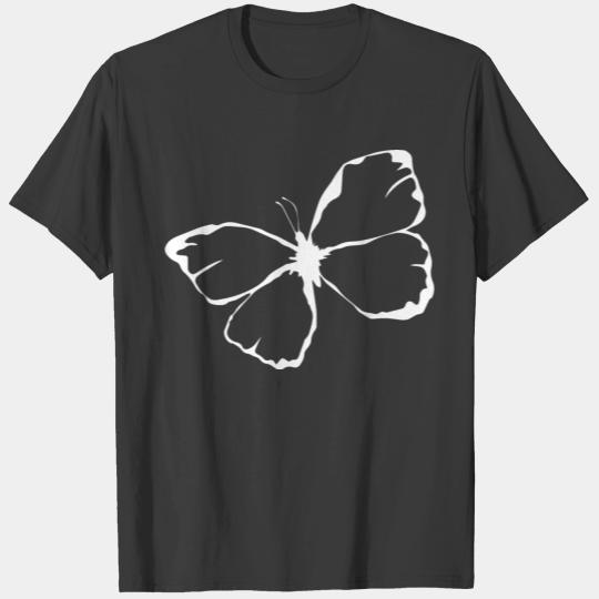 Illustrated butterfly white T-shirt