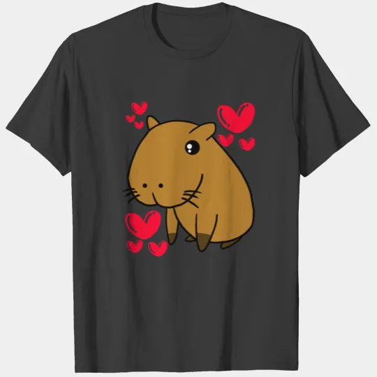Capybara Lovely Valentine's Day Cute Hearts T-shirt
