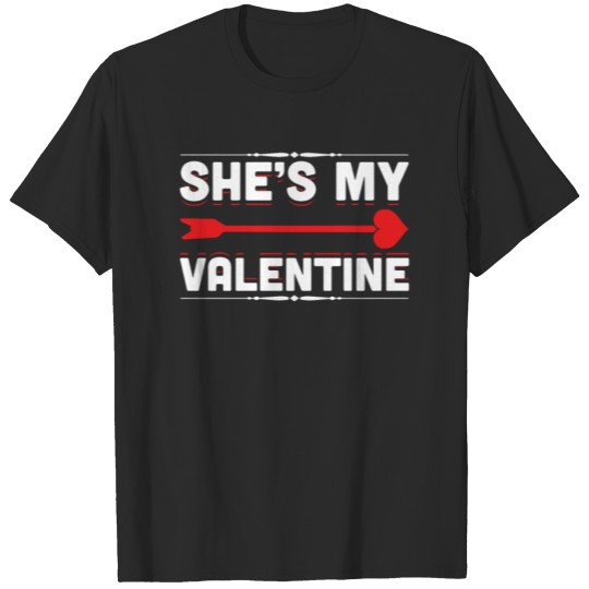 Discover She's My Valentine Funny Cupid's Heart Bow T-shirt