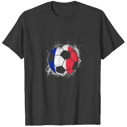 (Gift) France distress soccer 010 T-shirt