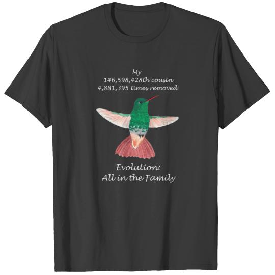 Evolution Cousin Hummingbird for Dark Garments T-shirt