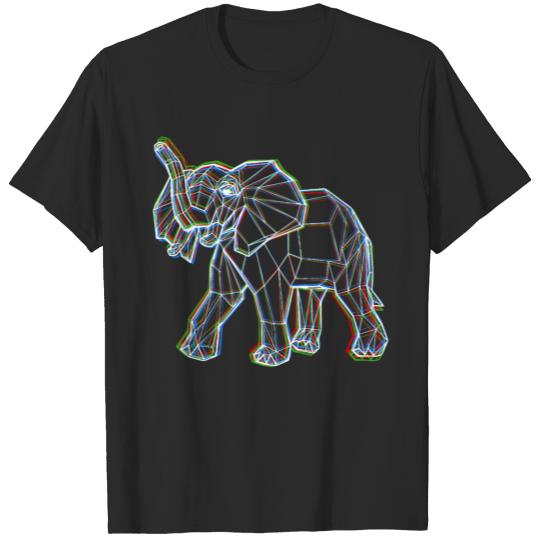 Discover Polygon Elephant Glitch T-shirt