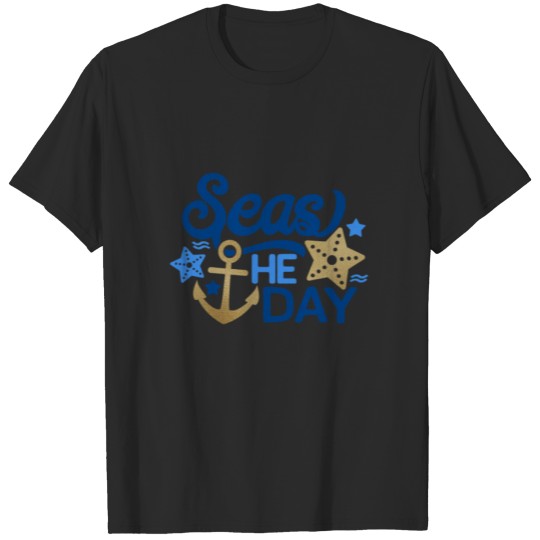 Discover Seas The Day Design with Anchor and Starfish Summer T-shirt