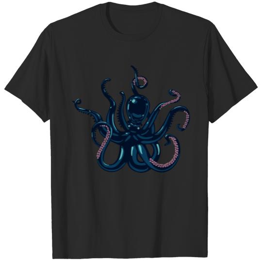 Discover monster Octopus wild sea animal image illustration T-shirt