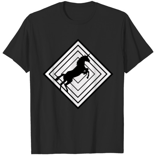 Discover gentle unicorn embedded in squares gift idea T-shirt