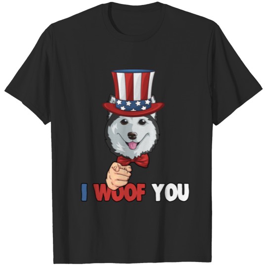 4th of July USA Indepedence day Patriotic Uncle Sam Siberian Husky Dog T-shirt