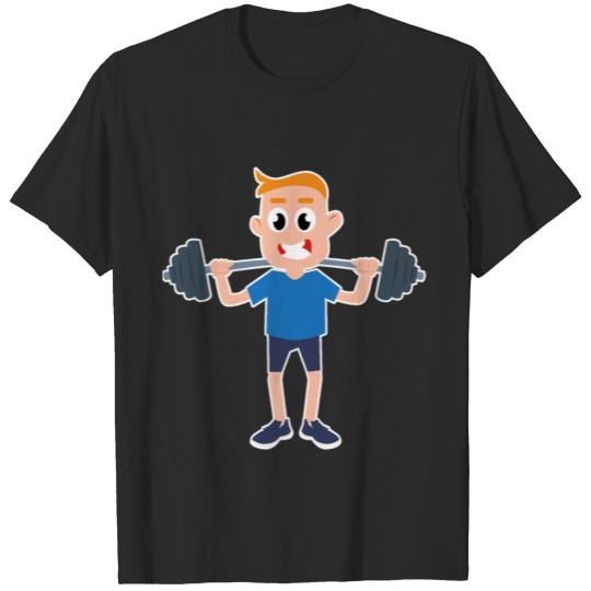 Discover weight lifting man strong gift idea T-shirt