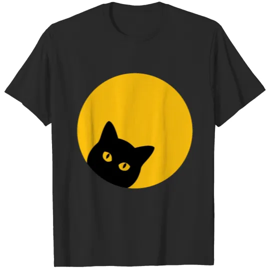 Discover Solar Eclipse Black Cat Yellow Eye Full Moon shirt T-shirt