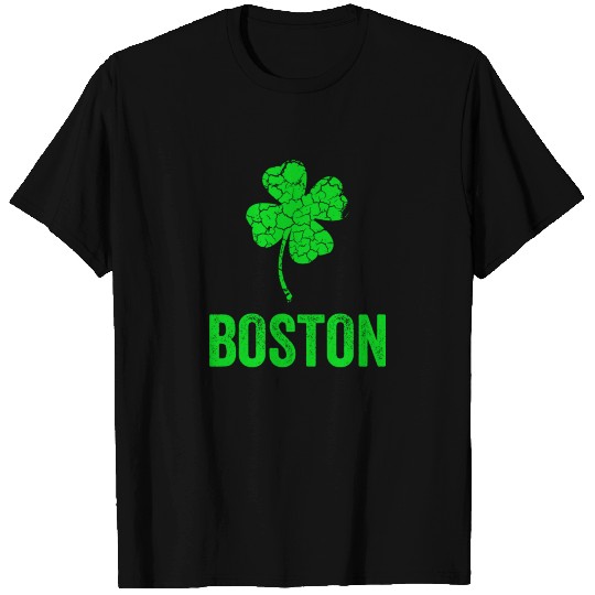 Boston Irish, St Patricks Day, Four Leaf Clover T-shirt