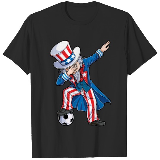 Discover Dabbing Uncle Sam Kids Soccer T shirt 4th of July Kids Boys T-shirt