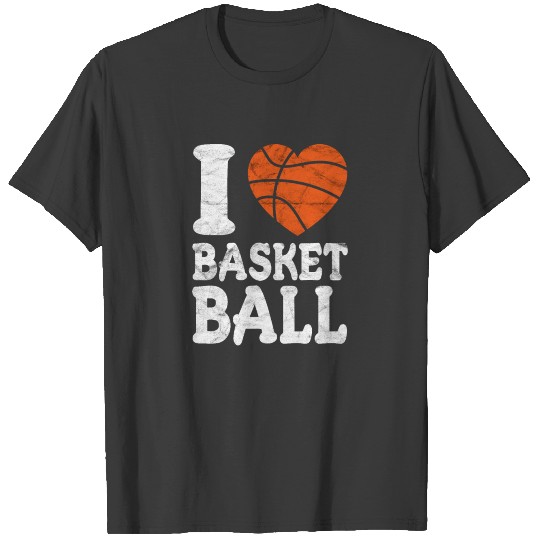 I Love Basketball Heart Love Player Fan Coach Gift T-shirt