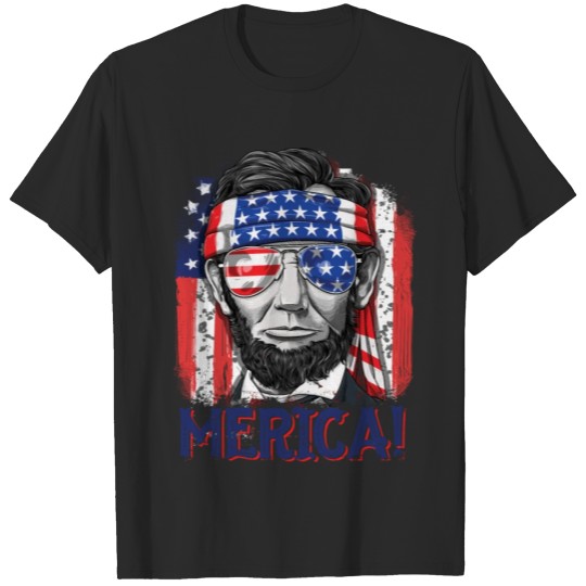 Discover Merica Abe Lincoln T shirt 4th of July Men Boys Kids Murica T-shirt