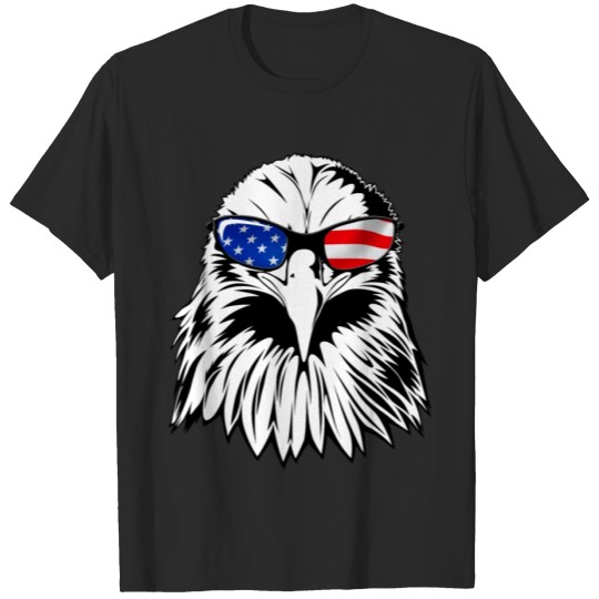 Discover Eagle Sunglasses 4th of July T shirt American Flag Men Women T-shirt