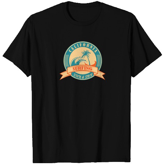 Summer Surfing Retro Vintage Logo Emblem T-shirt