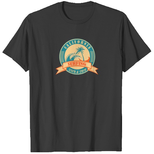 Summer Surfing Retro Vintage Logo Emblem T-shirt