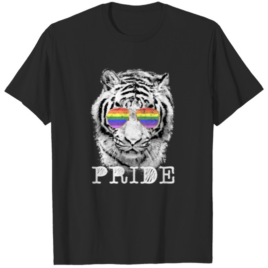 Discover LGBT Tiger Rainbow Glasses Gay Pride T-shirt