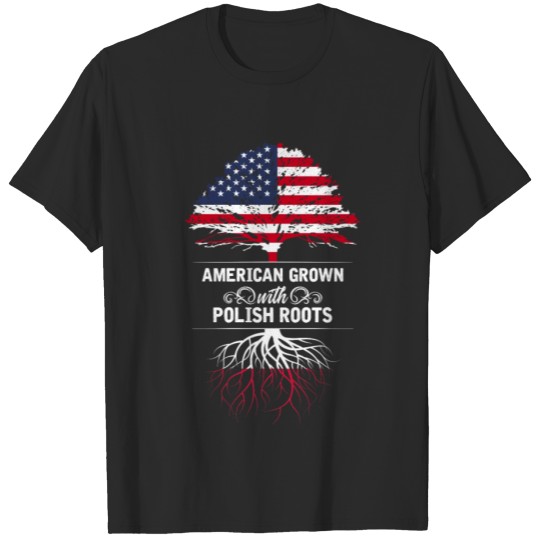 Discover Poland Polish Flag Nation America Roots Grown USA T-shirt