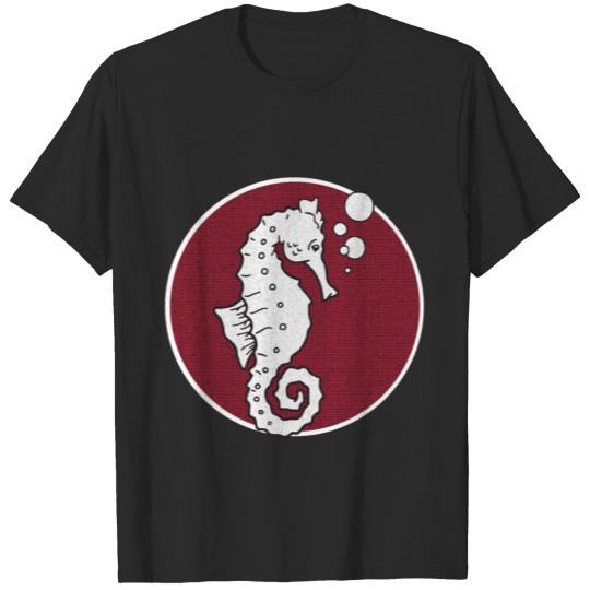 Discover Sea Horse Red Circle T-shirt