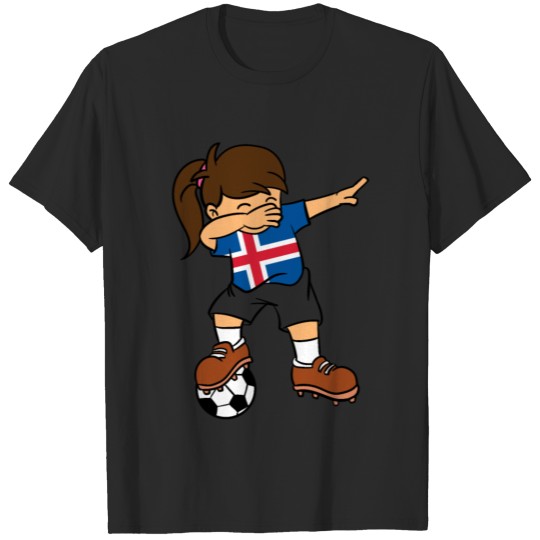 Discover Iceland Soccer Ball Dabbing Girl Icelander T-shirt