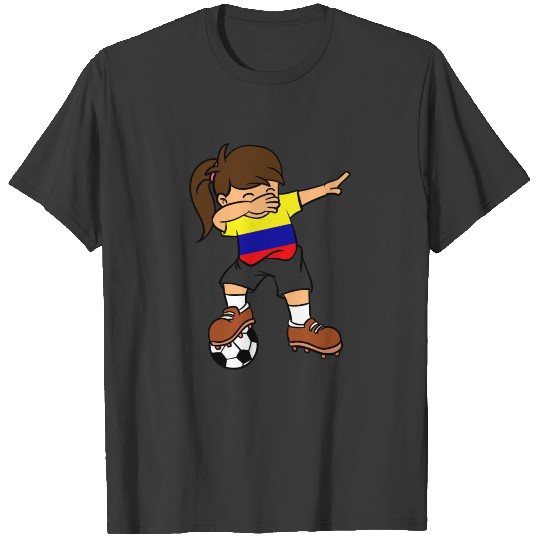 Colombia Soccer Ball Dabbing Girl Colombians T-shirt